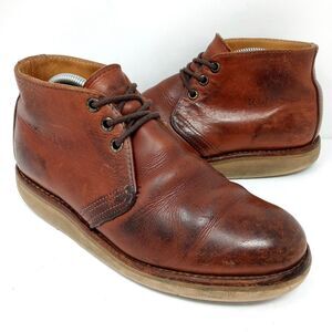 RED WING 595 Chukka Leather Boots Brown Mens Size 5.5 D Made In USA